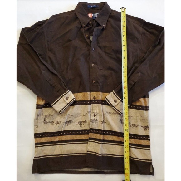 Vintage Chaps Ralph Lauren Long Sleeve Aztec Western Shirt Men's Size Large - Picture 5 of 8
